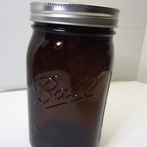 Ball Wide Mouth Amber / Brown Mason Jar 800 ML - Picture 1 of 12